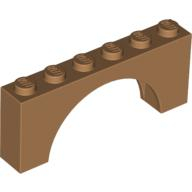 Lego kostka (kostička) most oblouk 1x6x2, tělová tmavší (4582567)